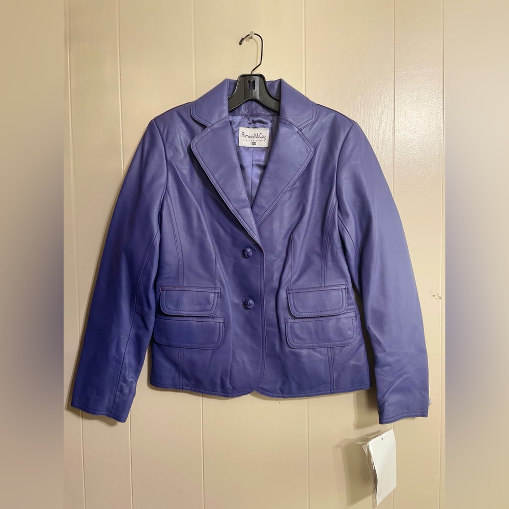 Pamela McCoy vintage purple leather jacket